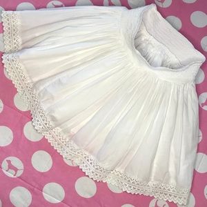 ruffle skirt white cotton elastic waist girls large lined full skirt